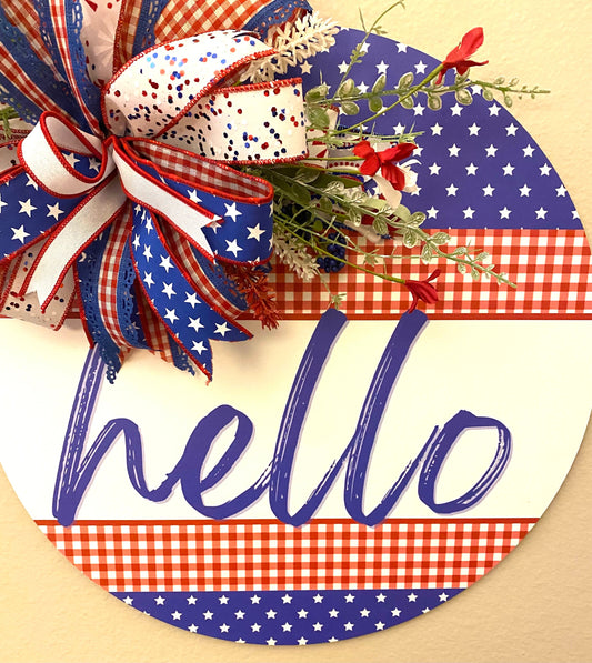 4th of July Decoration, Patriotic Door Hanger, 4th of July Porch Decoration, 4th of July Home Decor, Independence Day Decor,