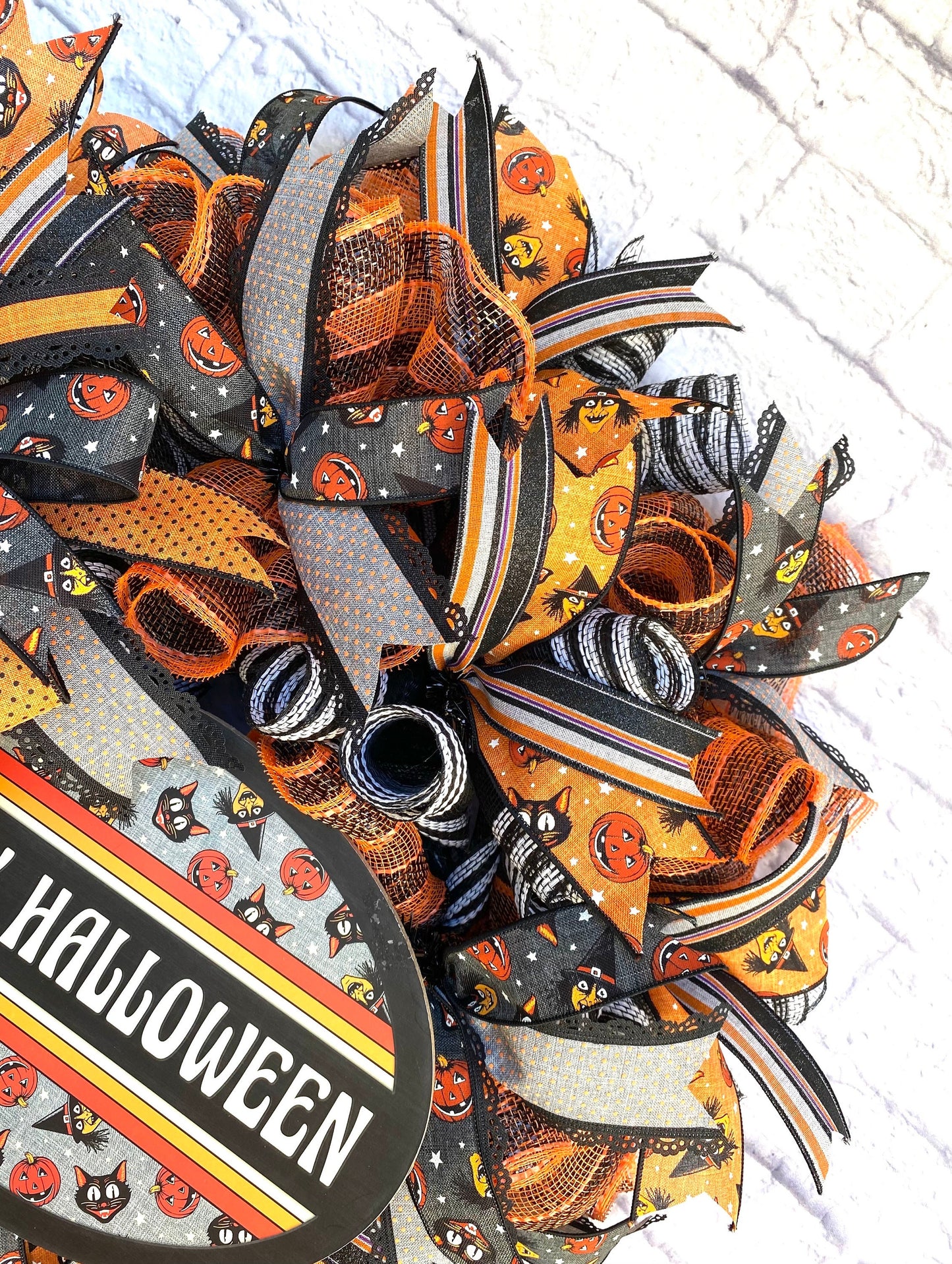 Happy Halloween Wreath, Gothic Halloween Wreath, Cat Halloween Wreath, Halloween Door Hanger, Halloween Home Decoration, Halloween Decor