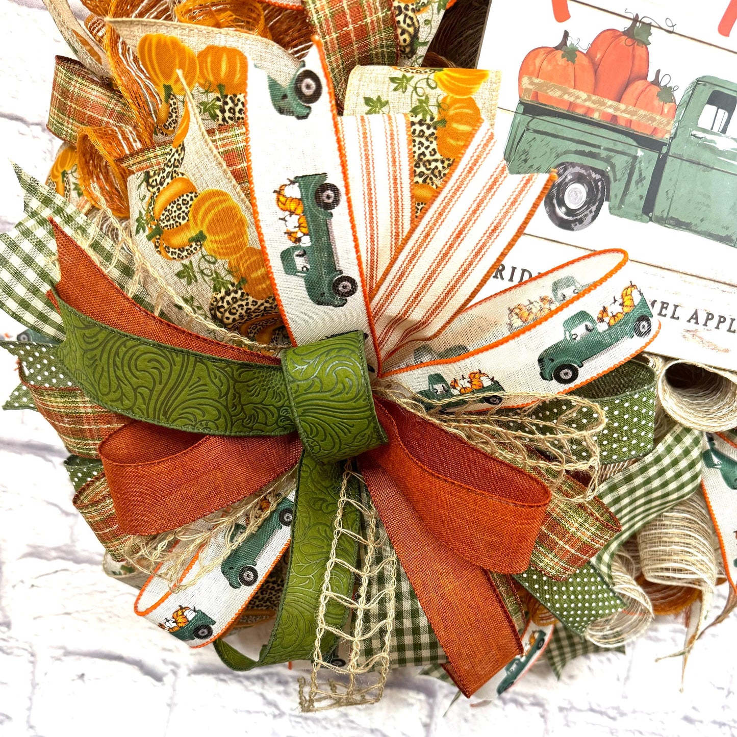 Farm Fresh Pumpkins Wreath, Farmhouse Fall Wreath, Fall Pumpkin Wreath for Door, Fall Pumpkin Door Hanger, Autumn Pumpkin Wreath
