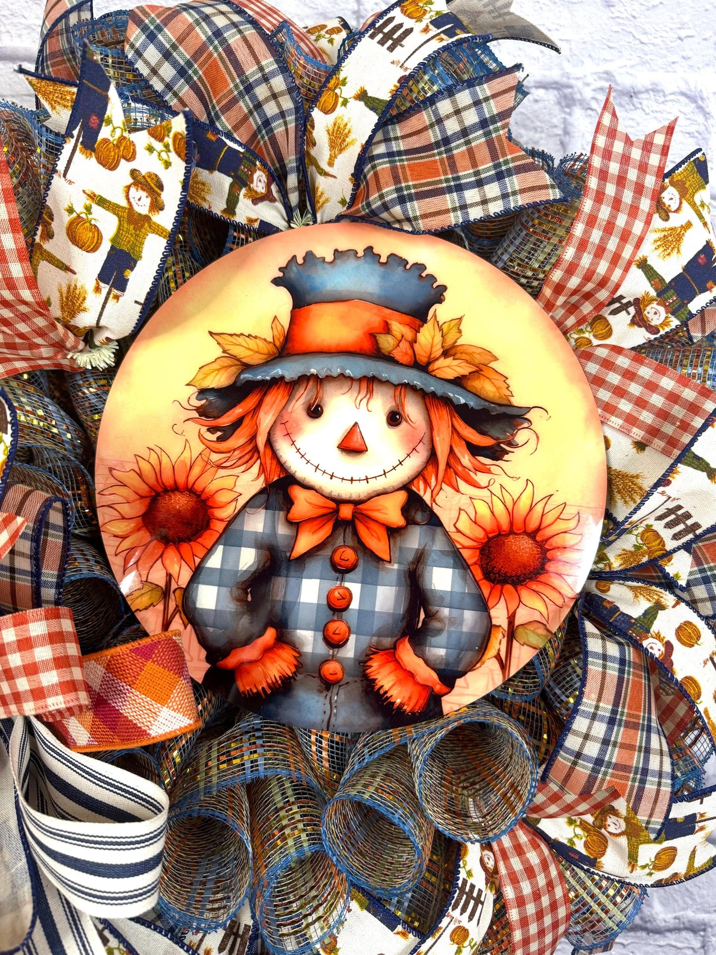 Fall Scarecrow Wreath, Fall Scarecrow Wreath for Door, Fall Scarecrow Door Hanger, Fall Porch Decoration, Fall Scarecrow Home Decor