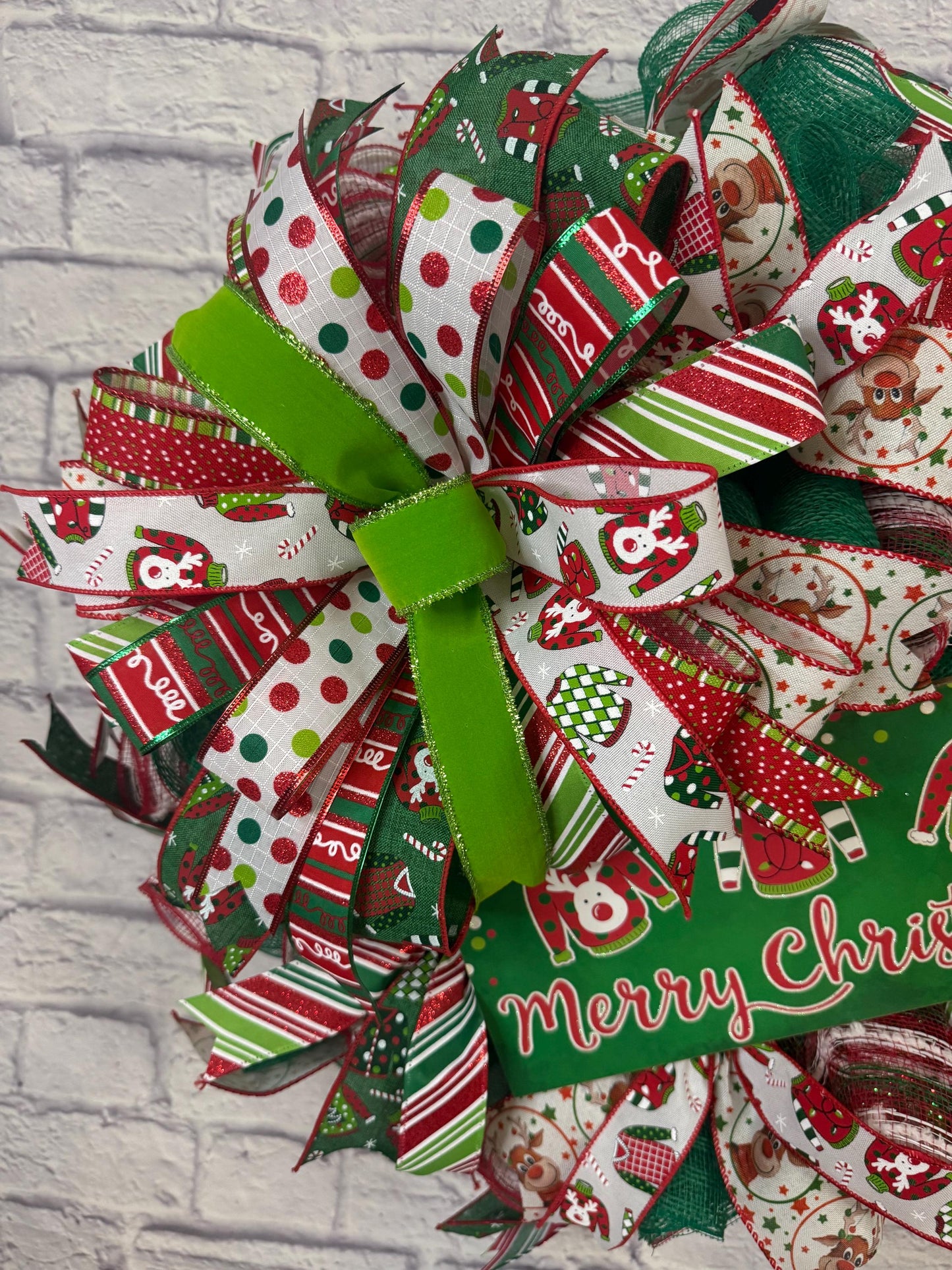 Christmas Ugly Sweater Wreath, Christmas Wreath for Front Door, Merry Christmas Door Hanger, Christmas Porch Decor, Ugly Sweater Christmas