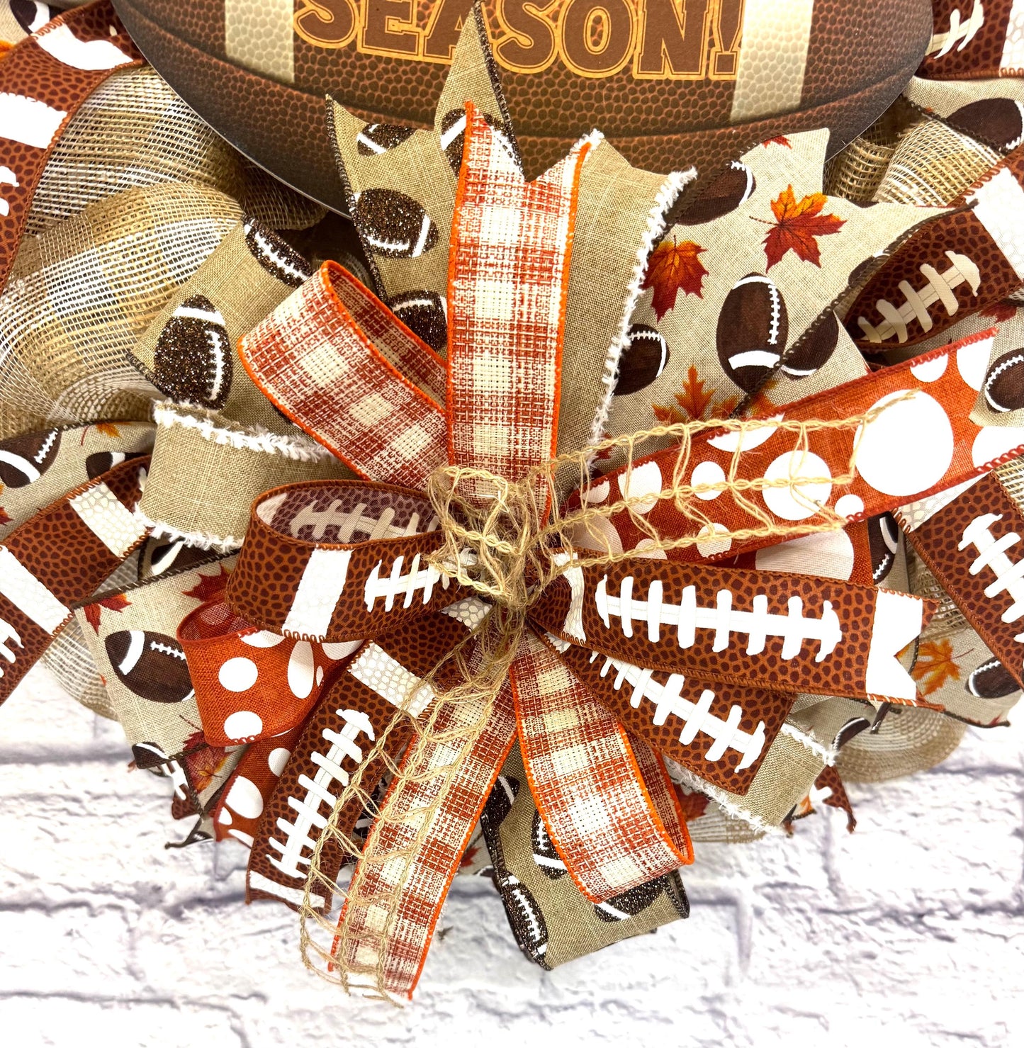 Football Wreath for Front Door, Football Door Hanger, Football Sign, Autumn Home Decor, Fall Football Wreath, Football Porch Decor