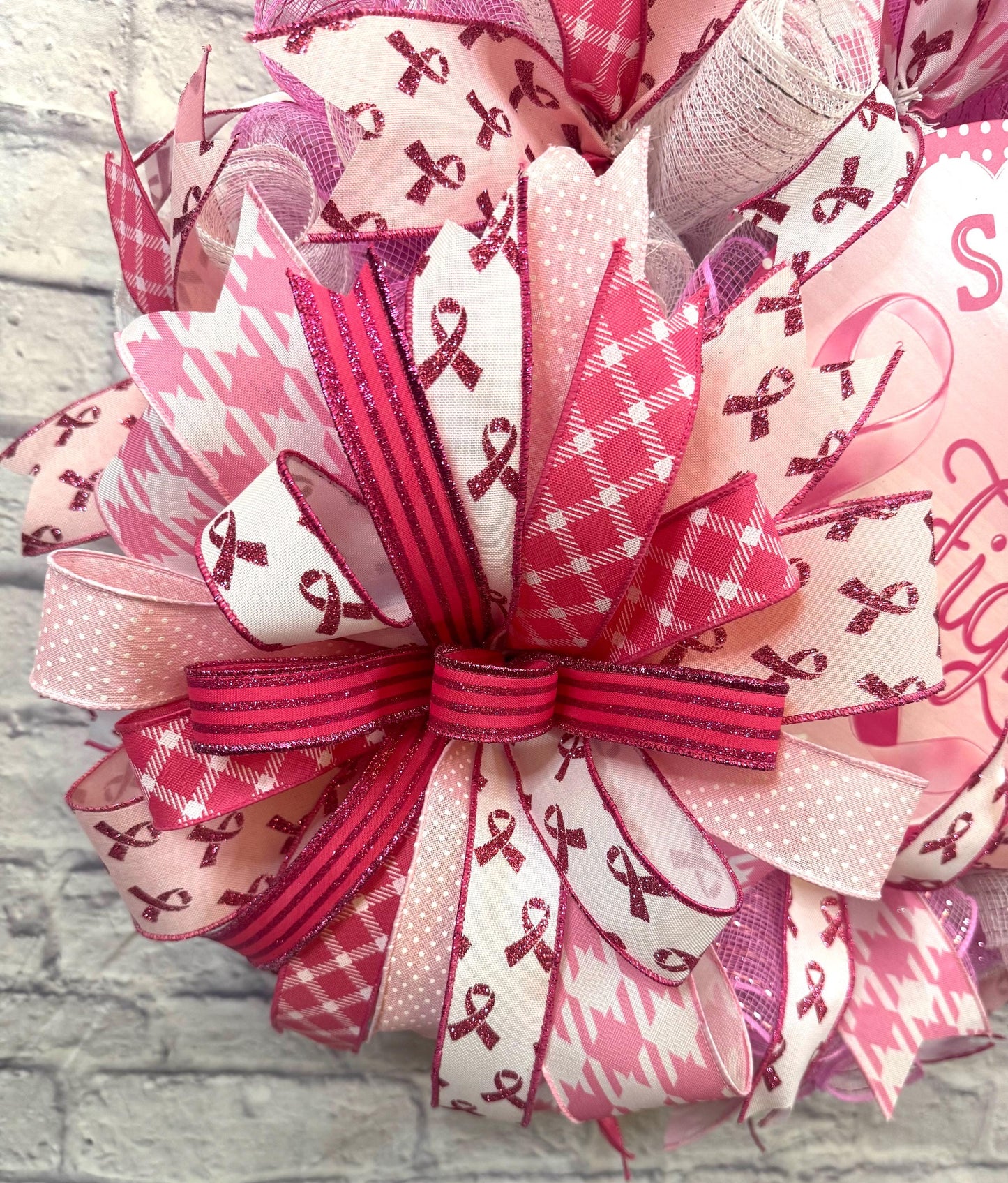 Breast Cancer Awareness Wreath, Breast Cancer Survivor Wreath, Breast Cancer Awareness Door Hanger, Breast Cancer Porch Decor, Breast Cancer