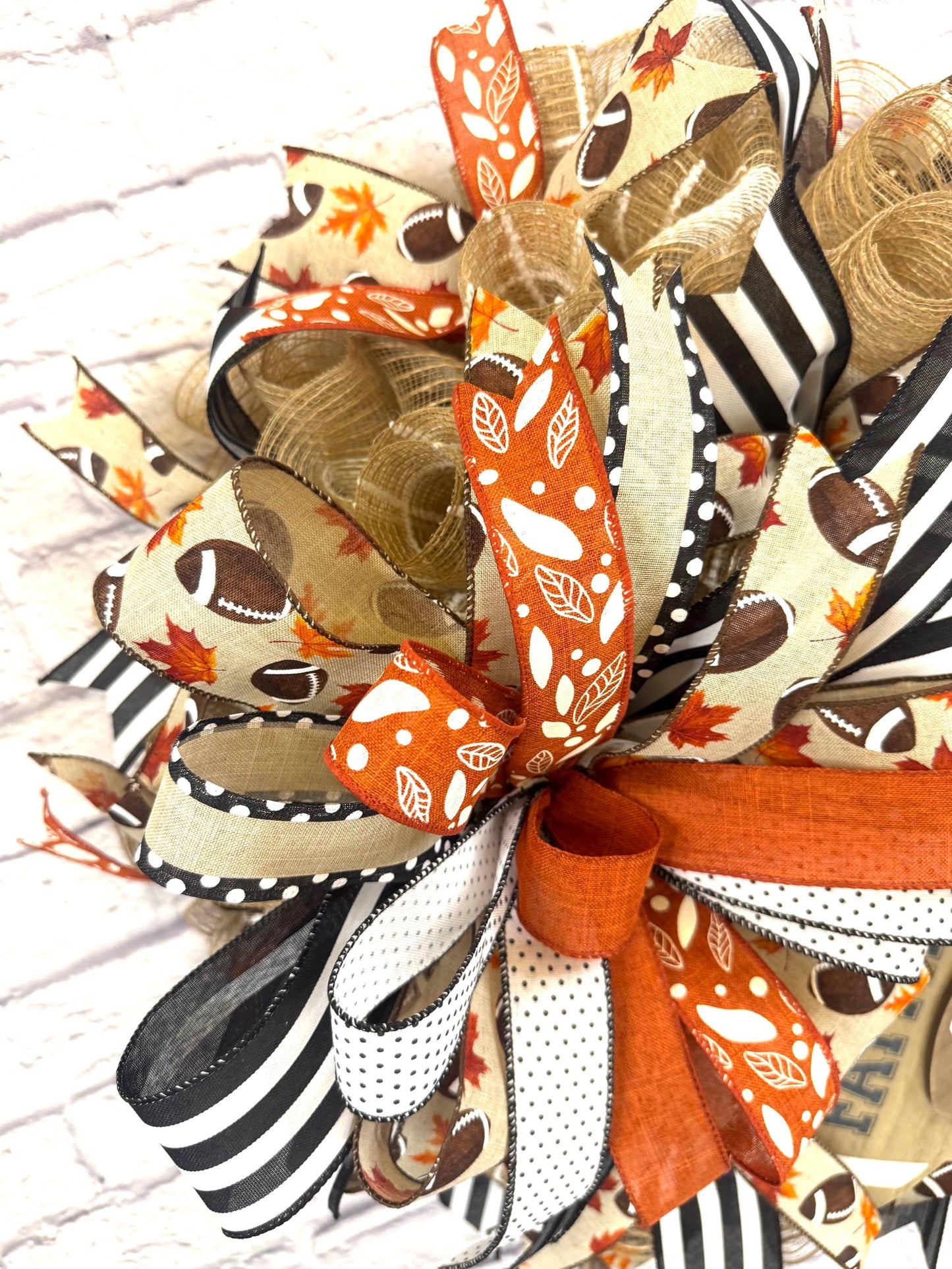 Faith Fall Football Wreath, Football Wreath for Front Door, Autumn Sports Fan Decor, Football Home Decor, Football Door Hanger